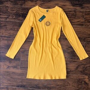 Yellow Sun Embroidered Dress